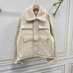 Louis Vuitton LV new workwear jacket with embossed pockets and detachable wool collar-5295  